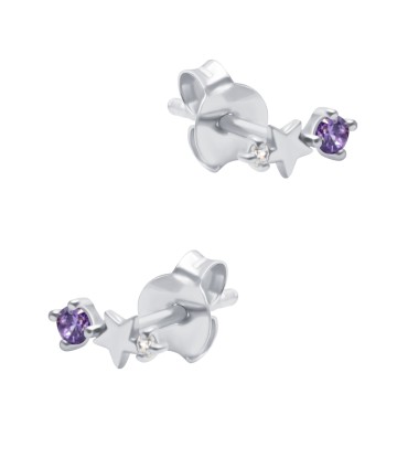 February Birthstone Silver Stud Earring STS-6797